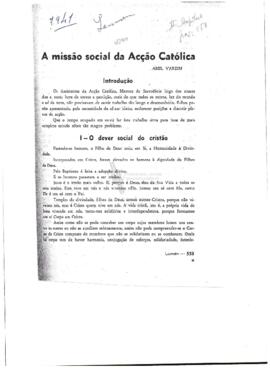 A missão social da Acção Católica