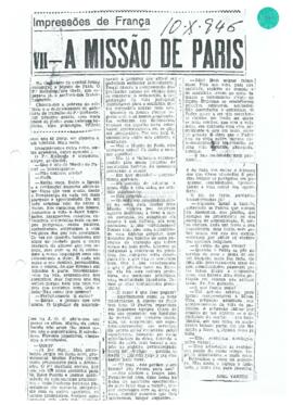 Impressões de França - VII - A missão de Paris