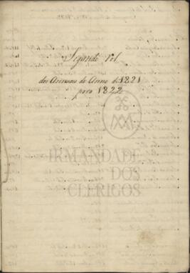 Segundo Rol dos Annuaes do Anno de 1821 para 1822