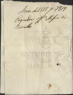 Anno de 1818 para 1819 Esquadras Officios Missas de Circullo